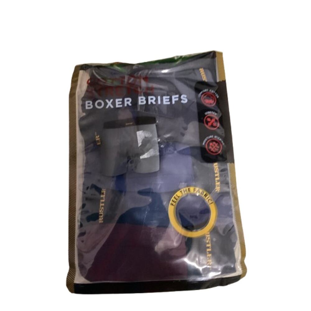 Rustler Cotton Stretch Boxer Briefs 5-Pack, Soft & Comfortable